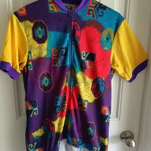 Vintage Canari Men's Cycling Bike Riding Top Large Multi-Color Gym Workout  VTG